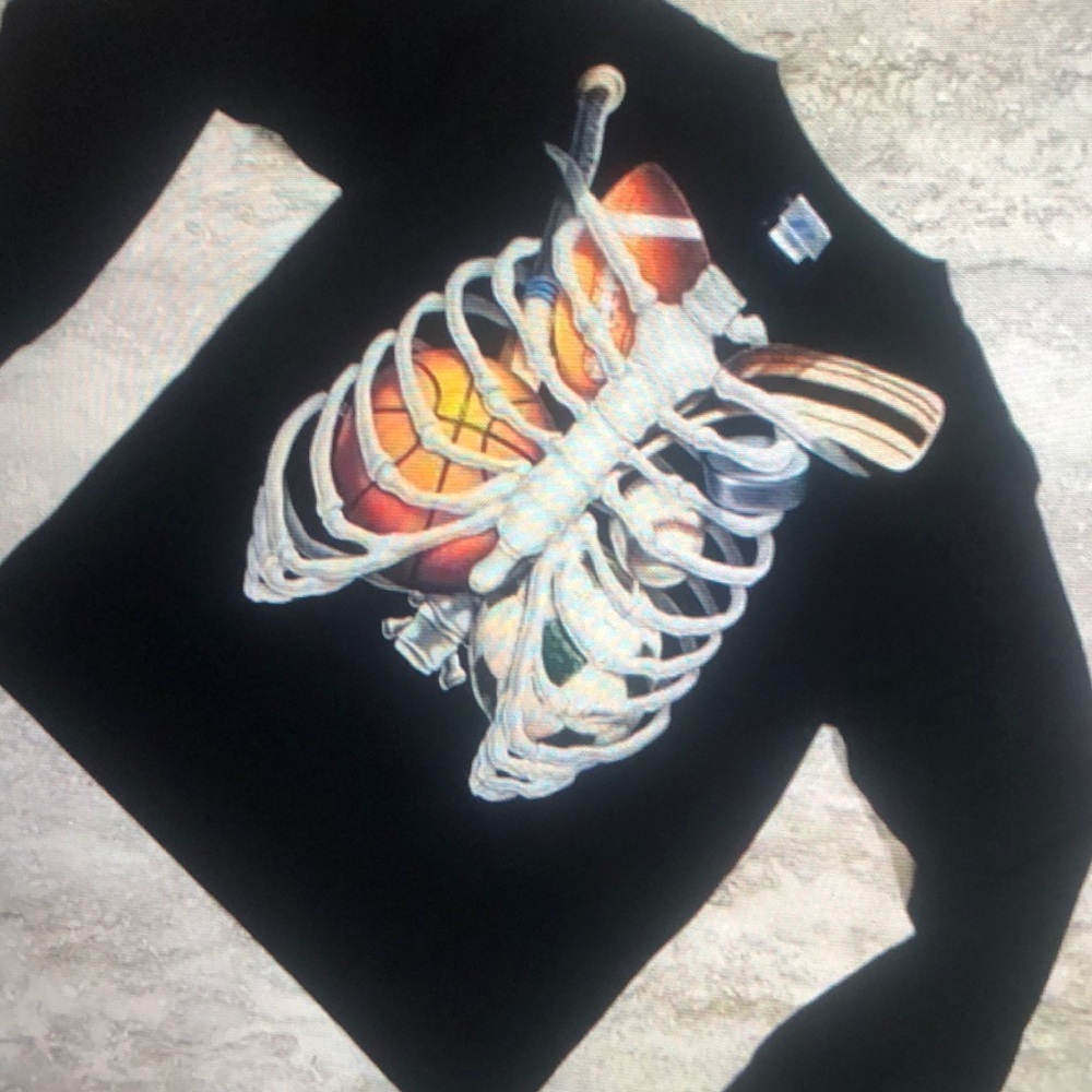 Prospirit youth sports skeleton long sleeve tee